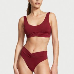 Riot Swim Pico Merlot Red High Waist Bikini XS